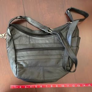 Concealed carry leather purse